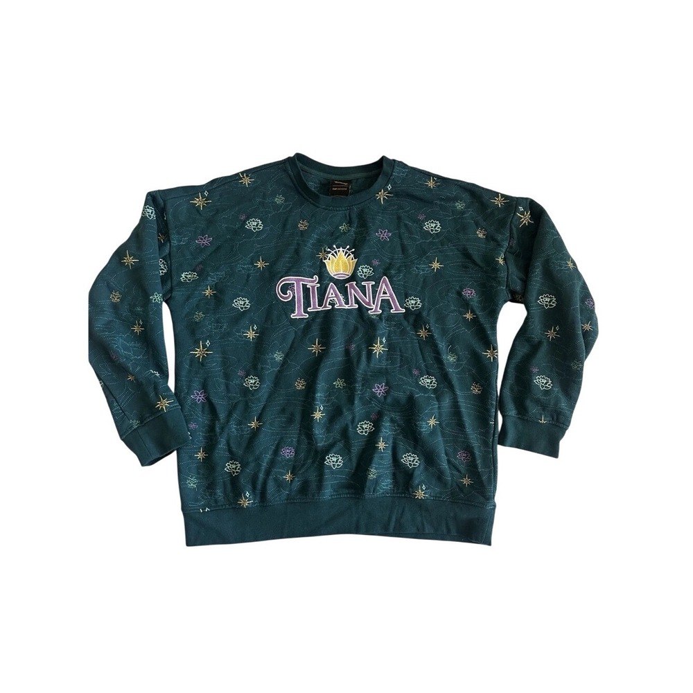 Disney Princess Tiana BoxLunch Exclusive Embroidered Crewneck Sweatshirt Medium
